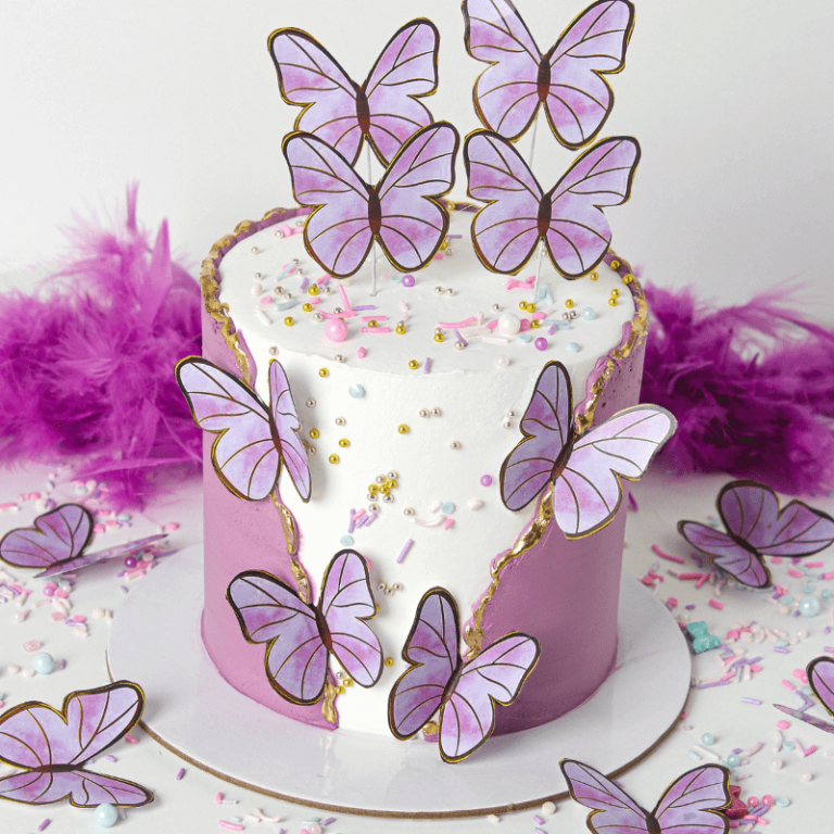purple butterfly cake