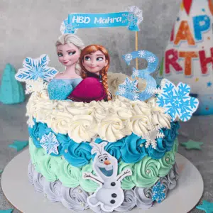frozen cream flower cake