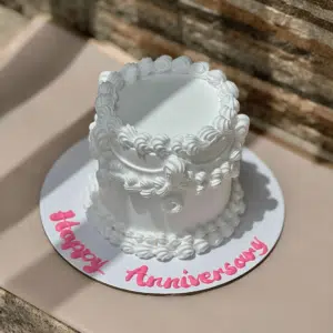white vintage cake