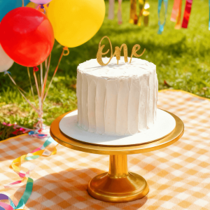 first birthday white cake